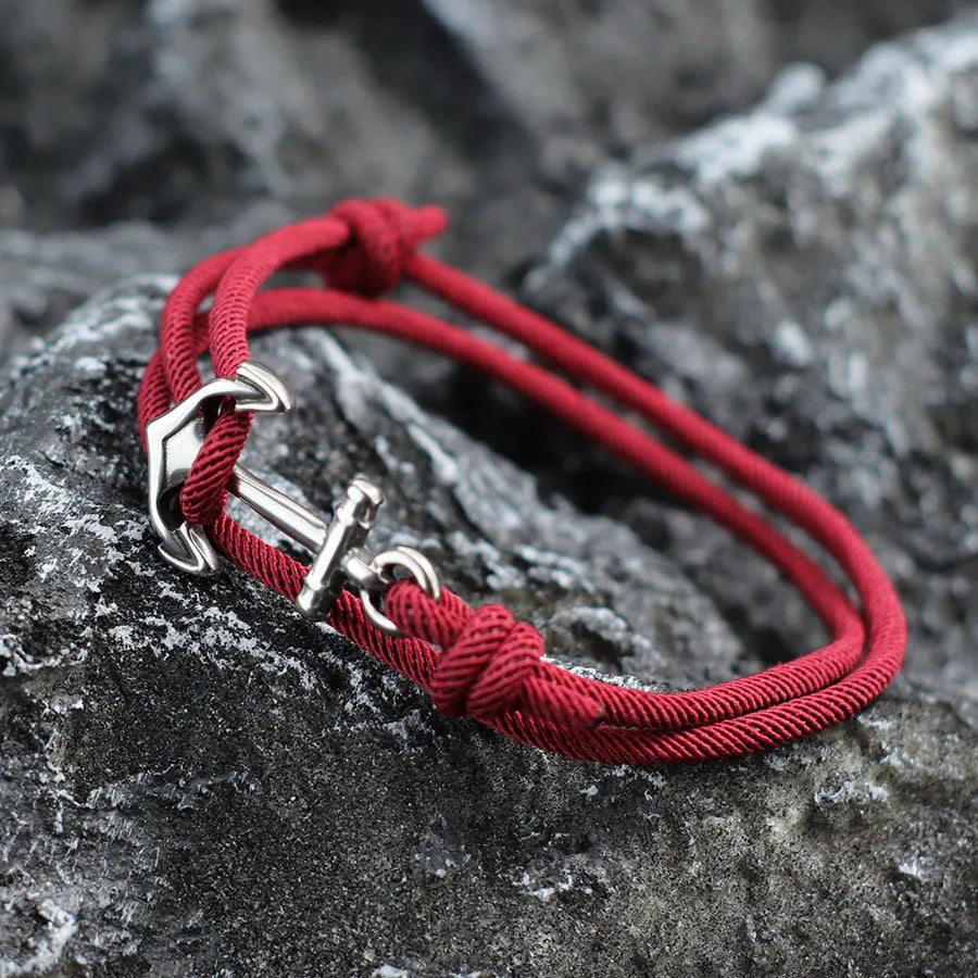 Handmade Nautical Anchor Bracelet | Adjustable Marine Rope Bracelet for Men & Women