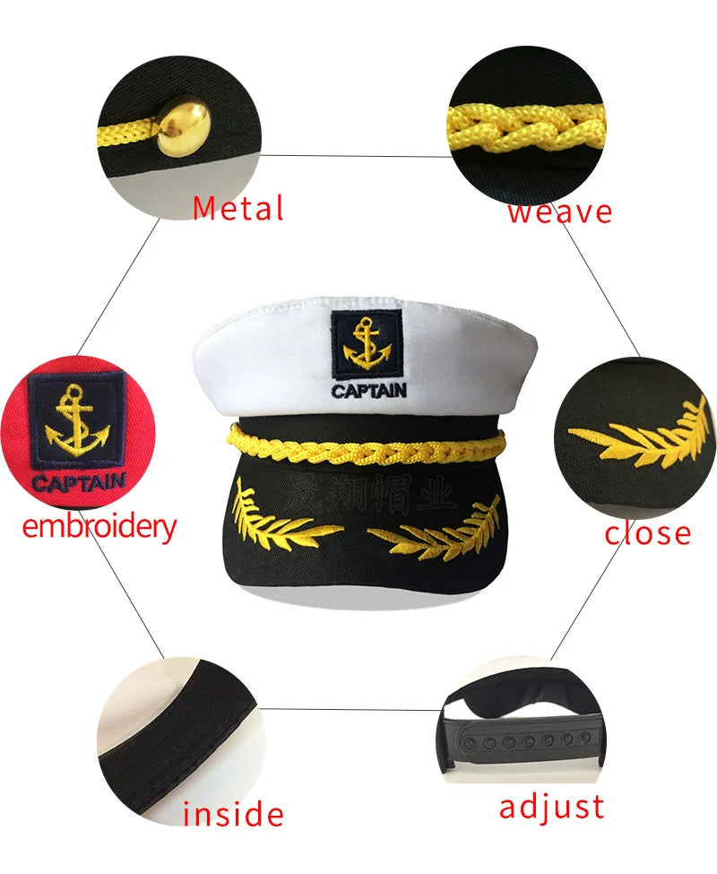 Classic Captain’s Hat – Nautical Maritime Officer Cap