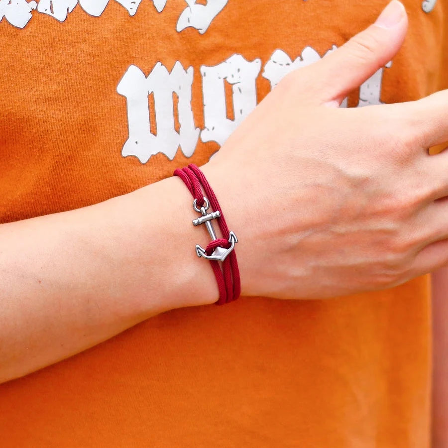 Handmade Nautical Anchor Bracelet | Adjustable Marine Rope Bracelet for Men & Women