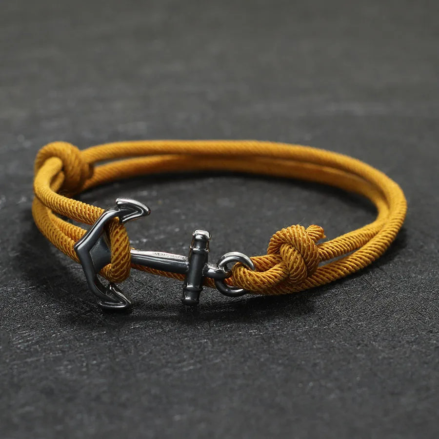 Handmade Nautical Anchor Bracelet | Adjustable Marine Rope Bracelet for Men & Women