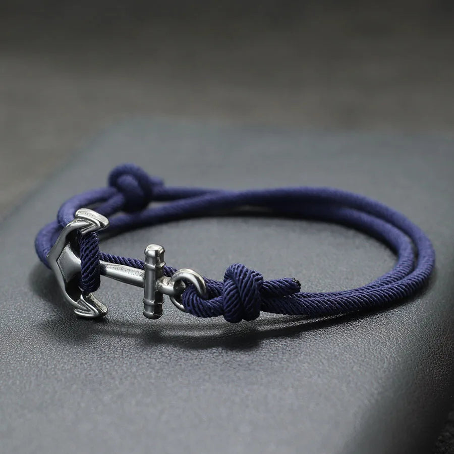 Handmade Nautical Anchor Bracelet | Adjustable Marine Rope Bracelet for Men & Women