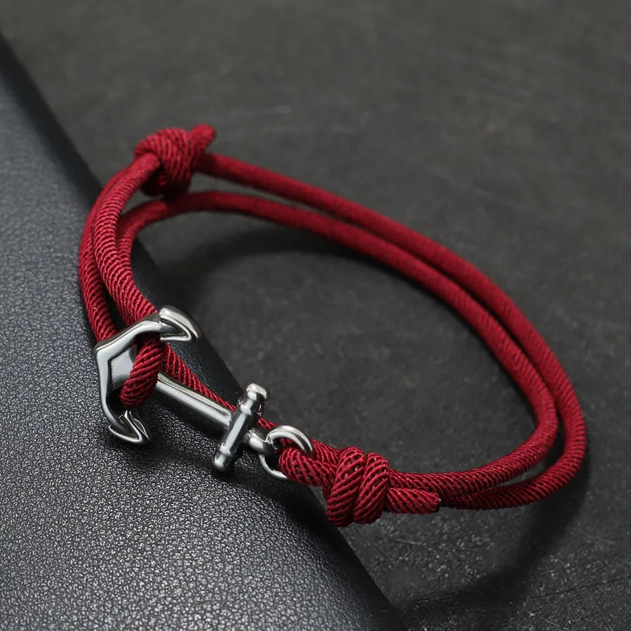 Handmade Nautical Anchor Bracelet | Adjustable Marine Rope Bracelet for Men & Women