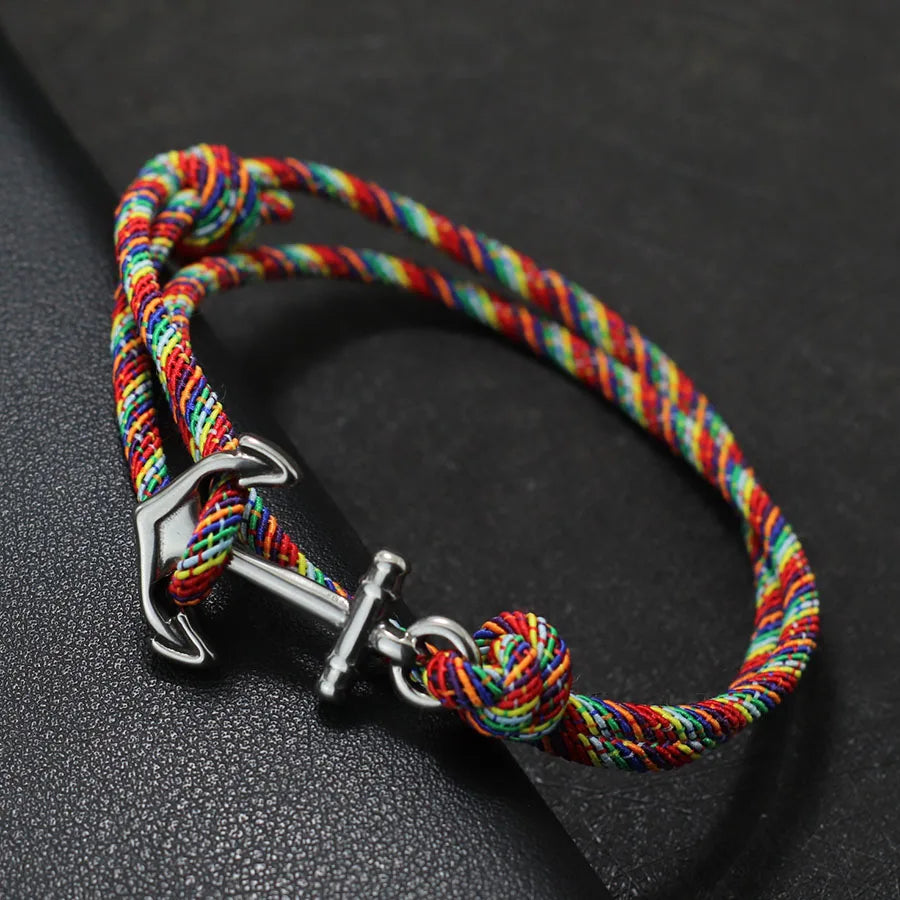 Handmade Nautical Anchor Bracelet | Adjustable Marine Rope Bracelet for Men & Women