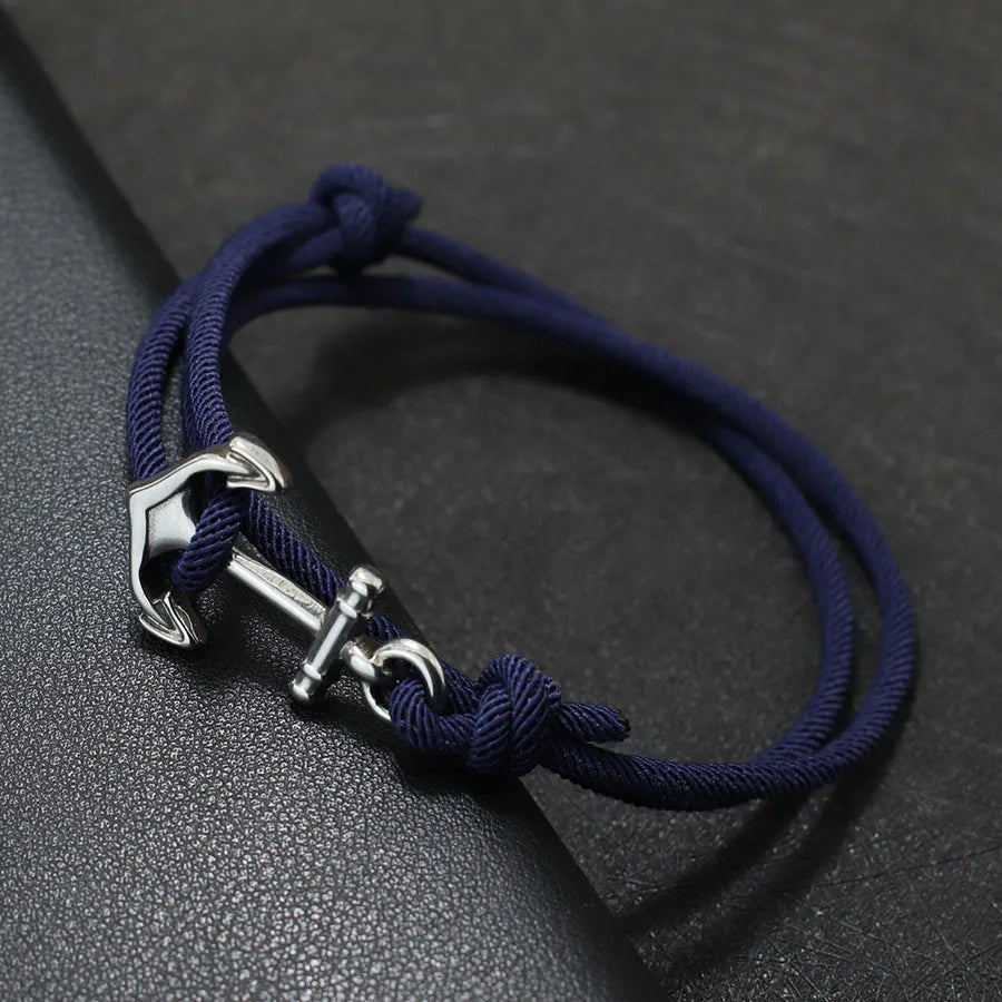 Handmade Nautical Anchor Bracelet | Adjustable Marine Rope Bracelet for Men & Women