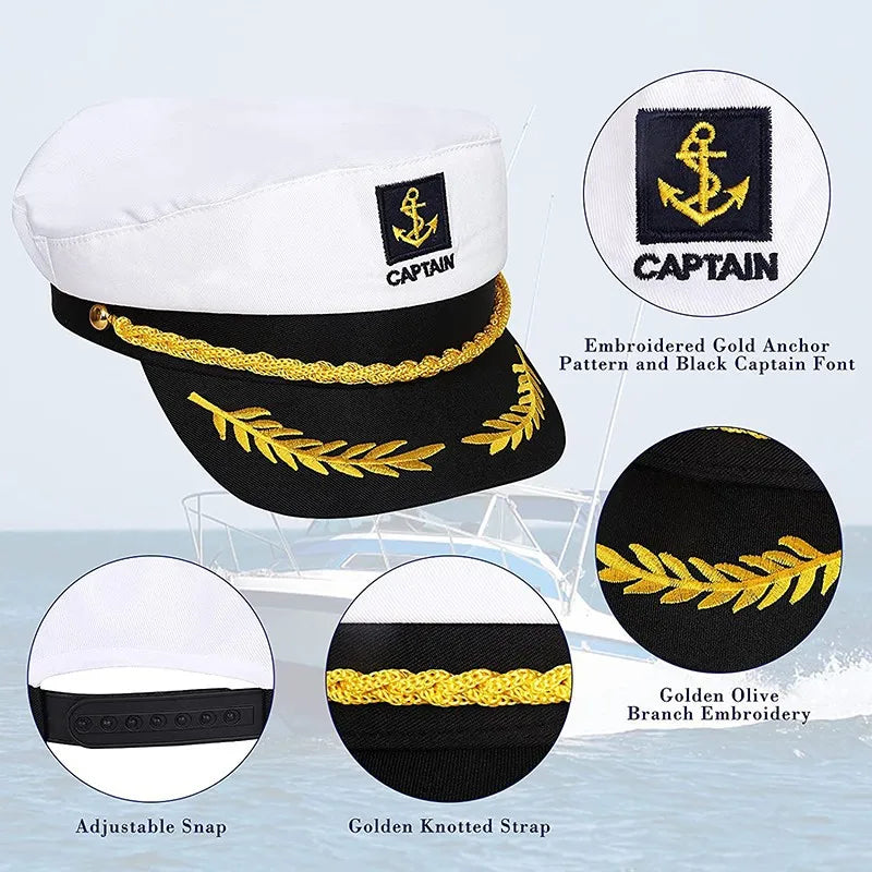 Classic Captain’s Hat – Nautical Maritime Officer Cap